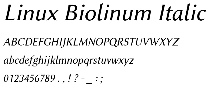 Linux Biolinum Italic font